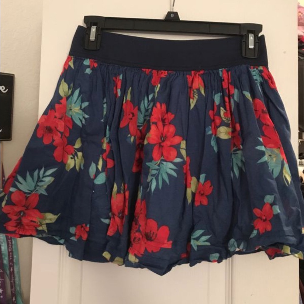 Hollister floral mini skater skirt